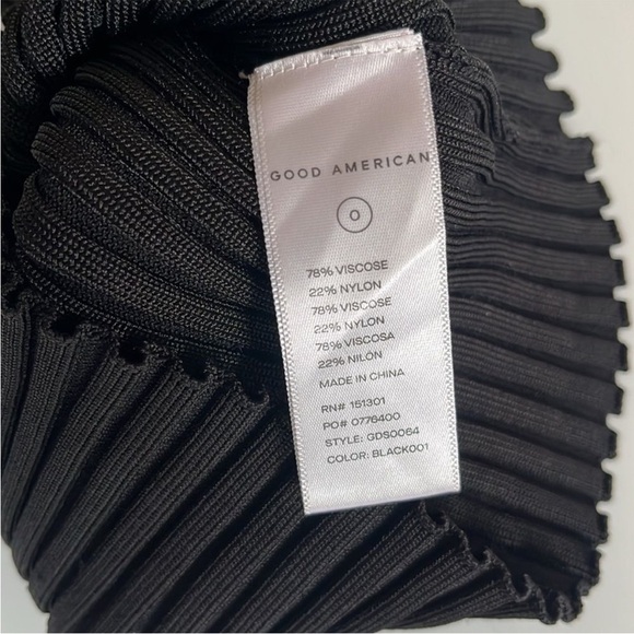 Good American Ribbed Cutout Bodycon Mini Dress In Black - Picture 8 of 9